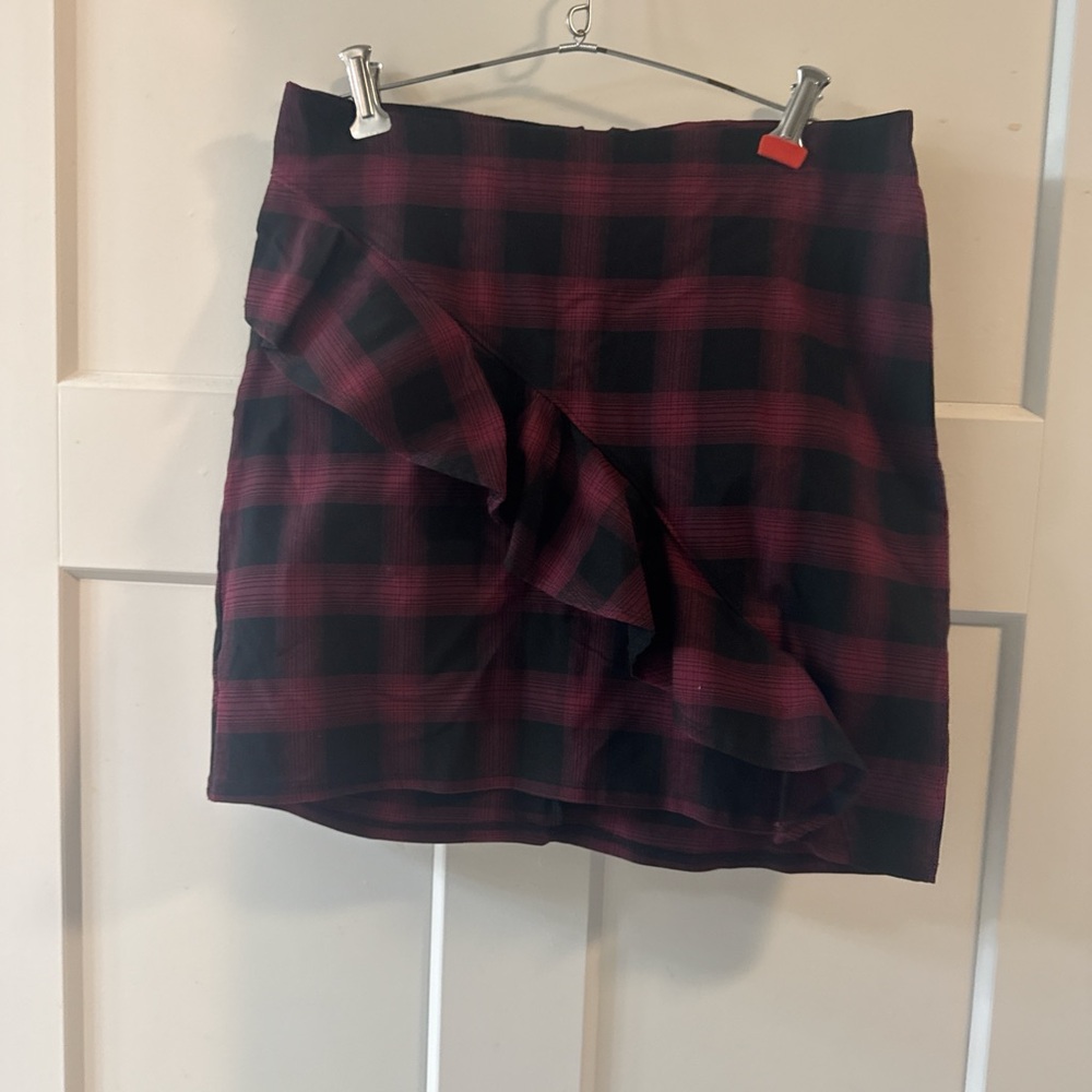 Mossimo Supply Co. Black and Red Plaid Mini Skirt